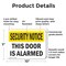 Signmission This Door Is Alarmed OSHA Security Notice Sign, Plastic, 10in W x 7in L, 2PK OS-2PACK-SN-P-710-L-11652 - alternate 6